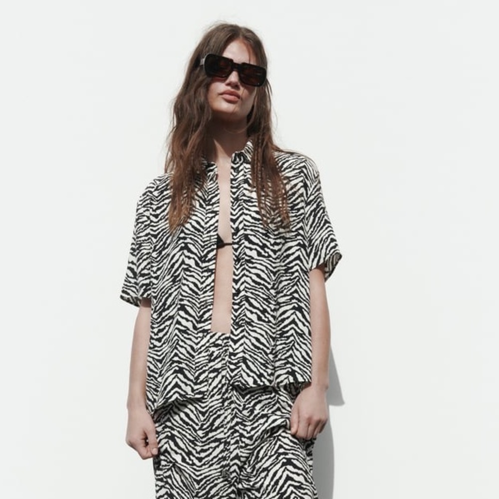 ZARA ANIMAL PRINT SHIRT